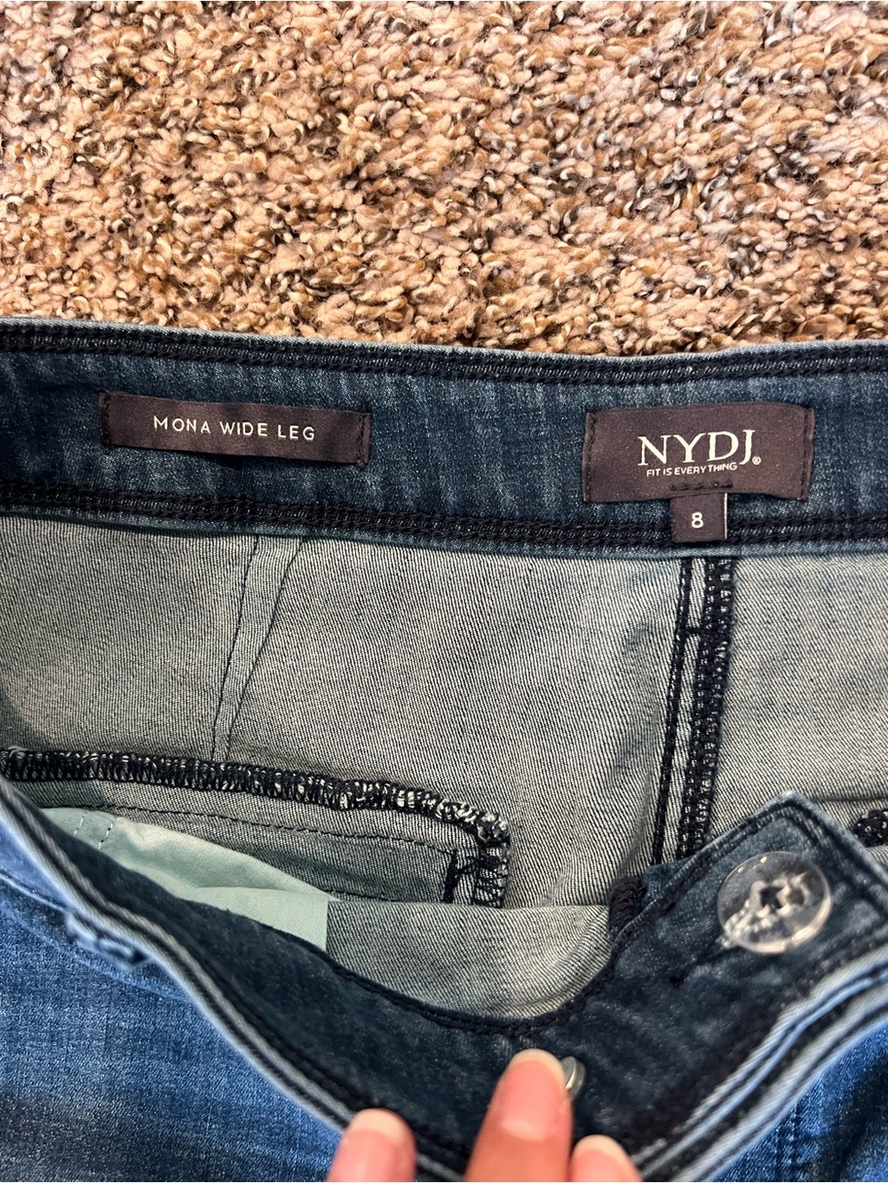 NYDJ Wide-Leg Jeans in Dark Indigo Blue - Picture 3 of 3